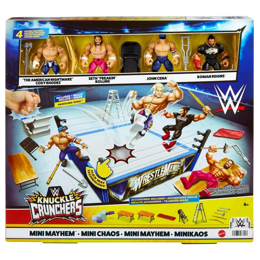 WWE Knuckle Crunchers Mini Mayhem Ring Bundle – Action-Packed Wrestling Fun!